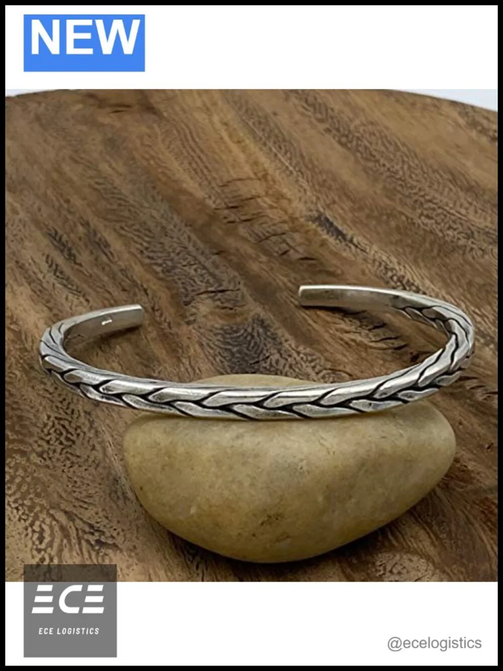 Braided Sterling Silver Cuff Bracelet Handmade Boho Ethnic Bangle Unisex